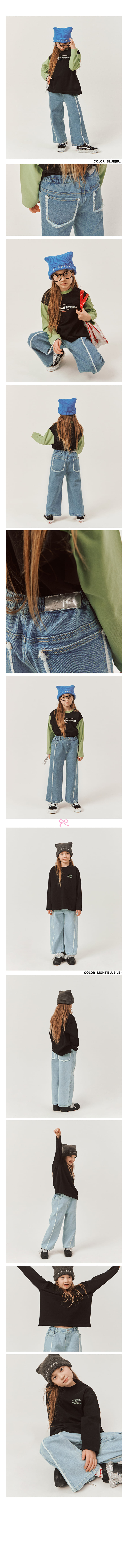 Peach-Cream - Korean Children Fashion - #kidsstore - Front Cutting Denim Pants - 2