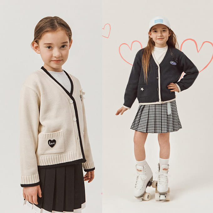 Peach-Cream - Korean Children Fashion - #kidsstore - Patch Pocket Knit Cardigan