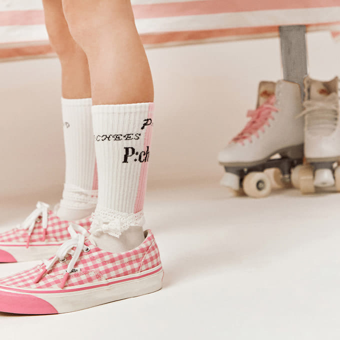 Peach-Cream - Korean Children Fashion - #minifashionista - Ribbon Color Socks Set