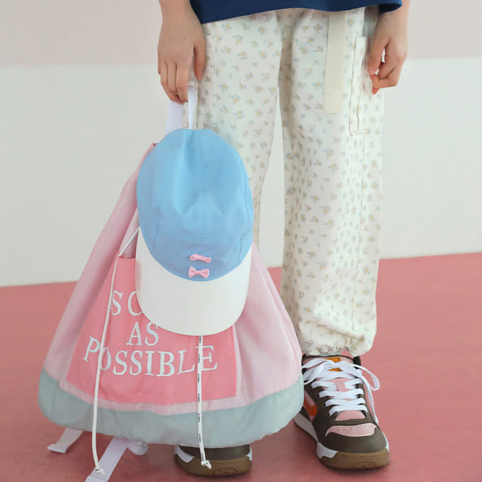 Peach-Cream - Korean Children Fashion - #toddlerclothing - Lace Cap Back Pack