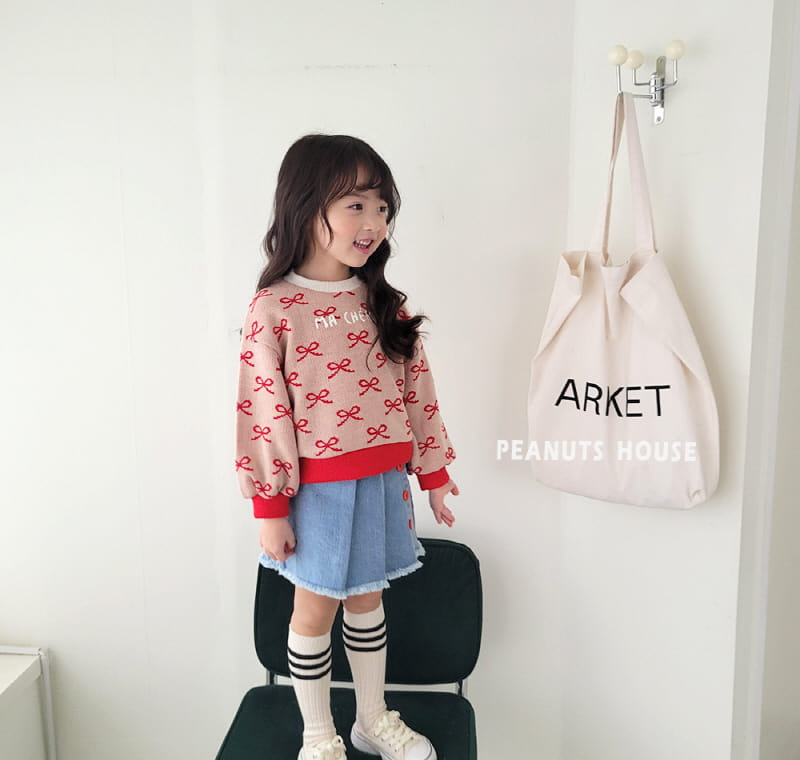 Peanuts - Korean Children Fashion - #childrensboutique - Ribbon Knit Tee - 6