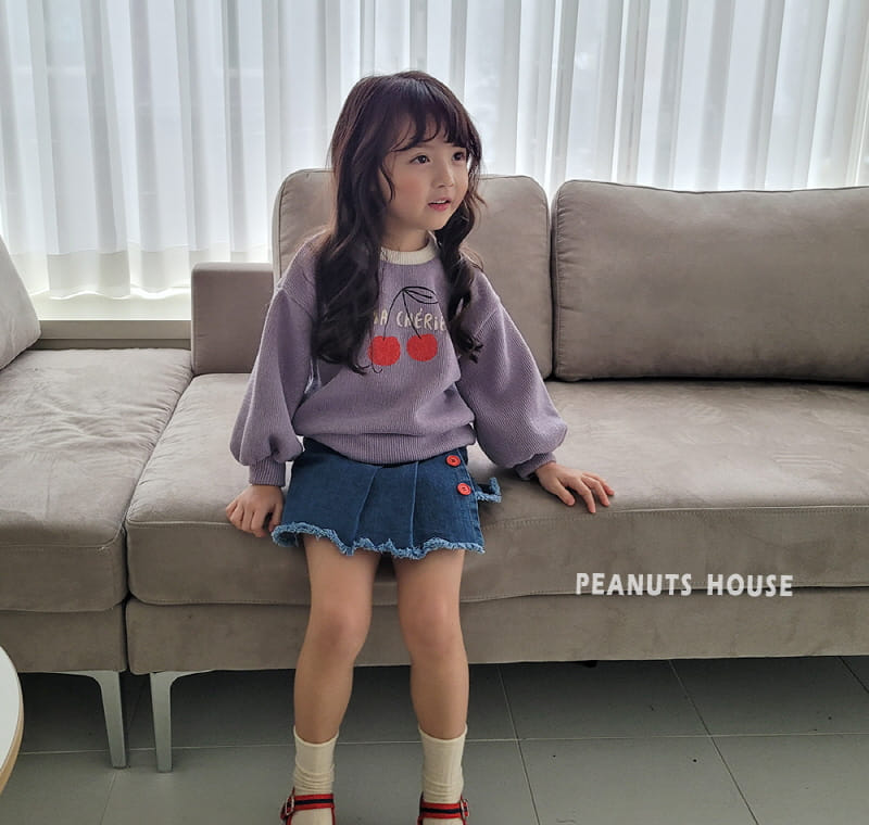 Peanuts - Korean Children Fashion - #prettylittlegirls - Cherry Knit Tee - 8