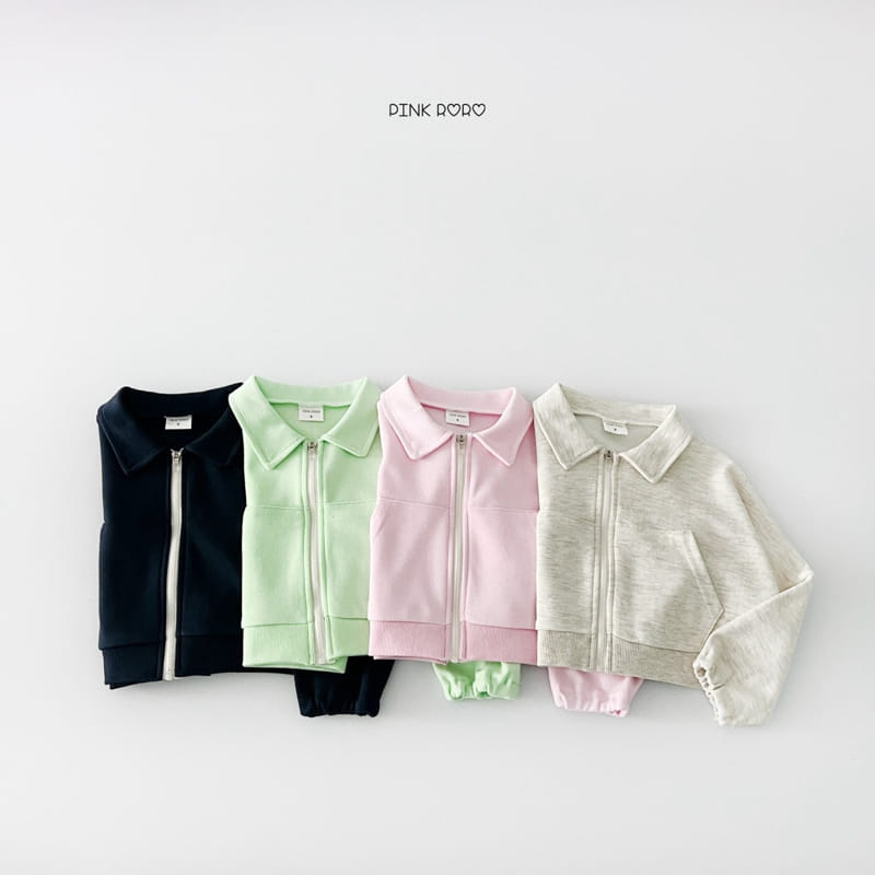 Pinkroro - Korean Children Fashion - #Kfashion4kids - Love Collar Crop Zip Up  - 2