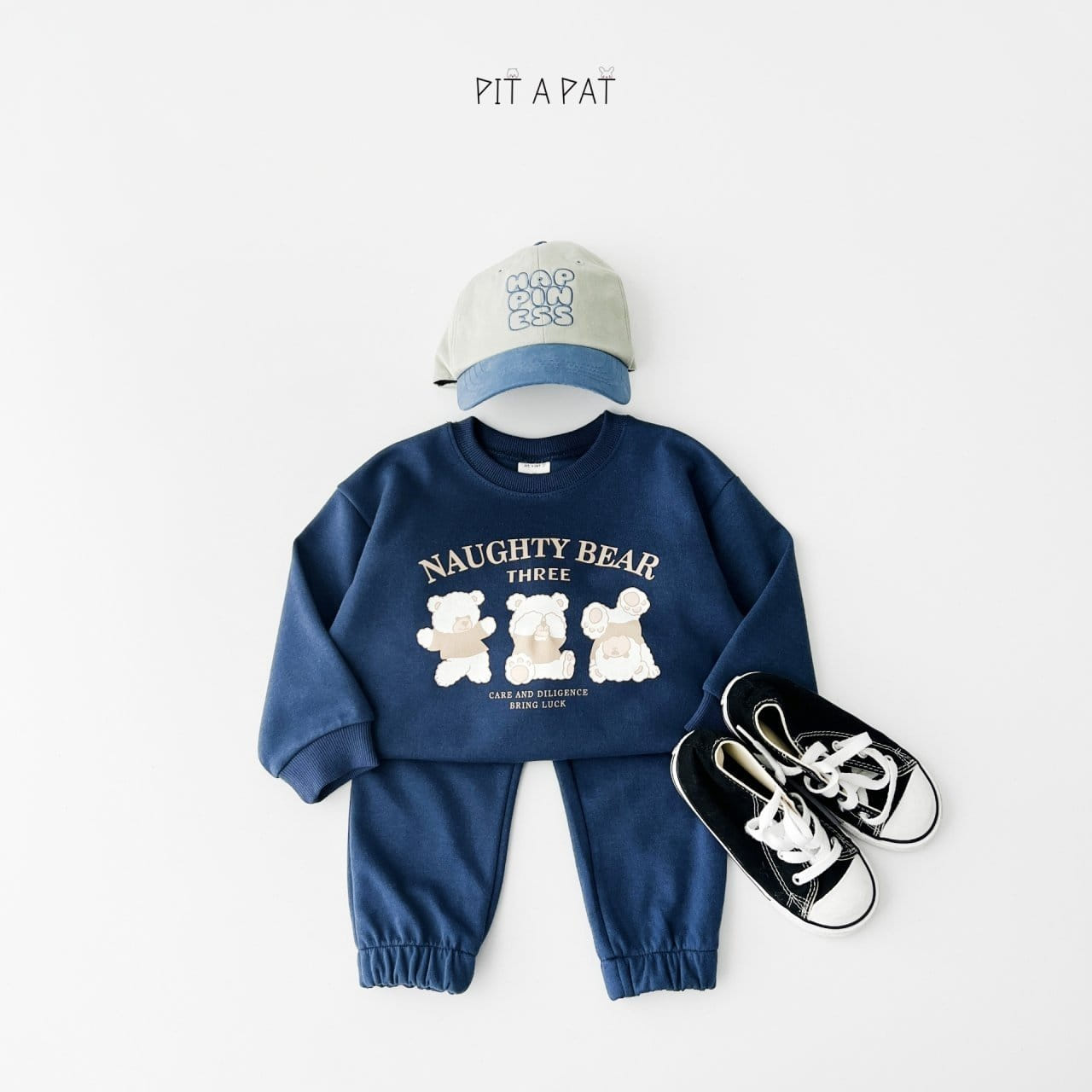 Pitapat - Korean Children Fashion - #fashionkids - Three Bears Top Bottom Set - 5