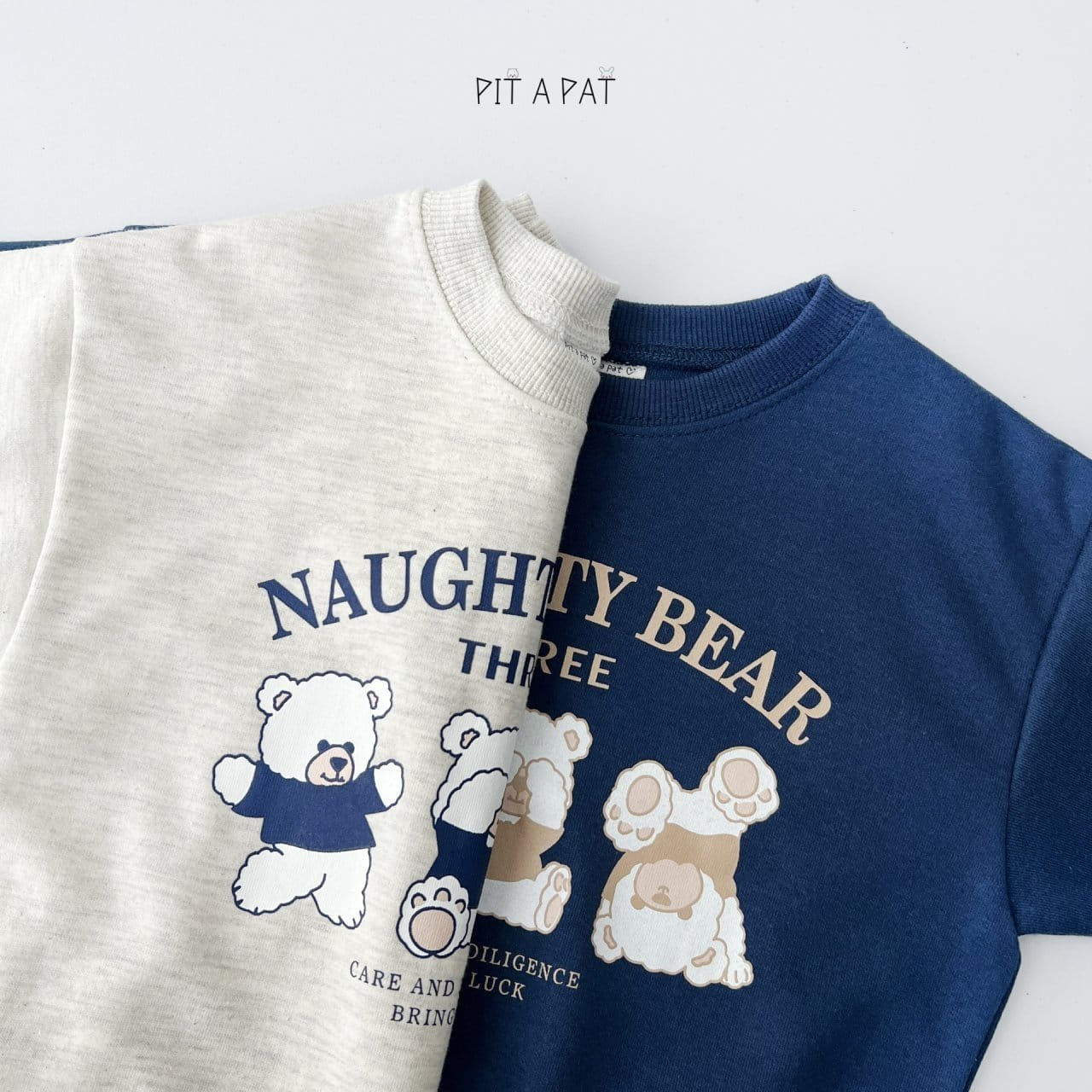 Pitapat - Korean Children Fashion - #kidsshorts - Three Bears Top Bottom Set - 6