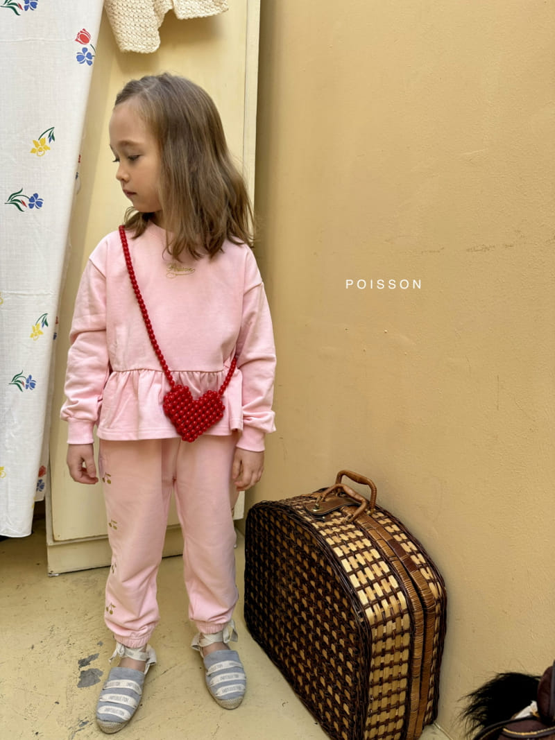 Poisson - Korean Children Fashion - #designkidswear - Glod Cherry Top Bottom Set - 4