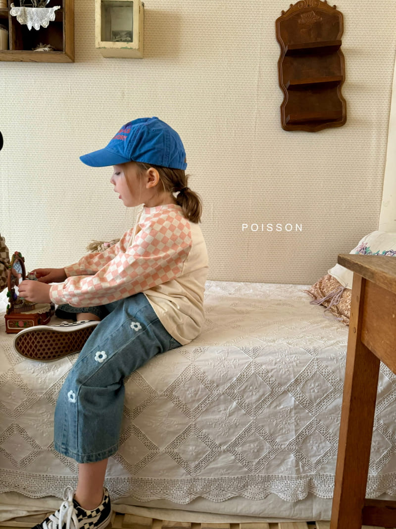 Poisson - Korean Children Fashion - #fashionkids - Daisy Embroidery Denim Pants - 6