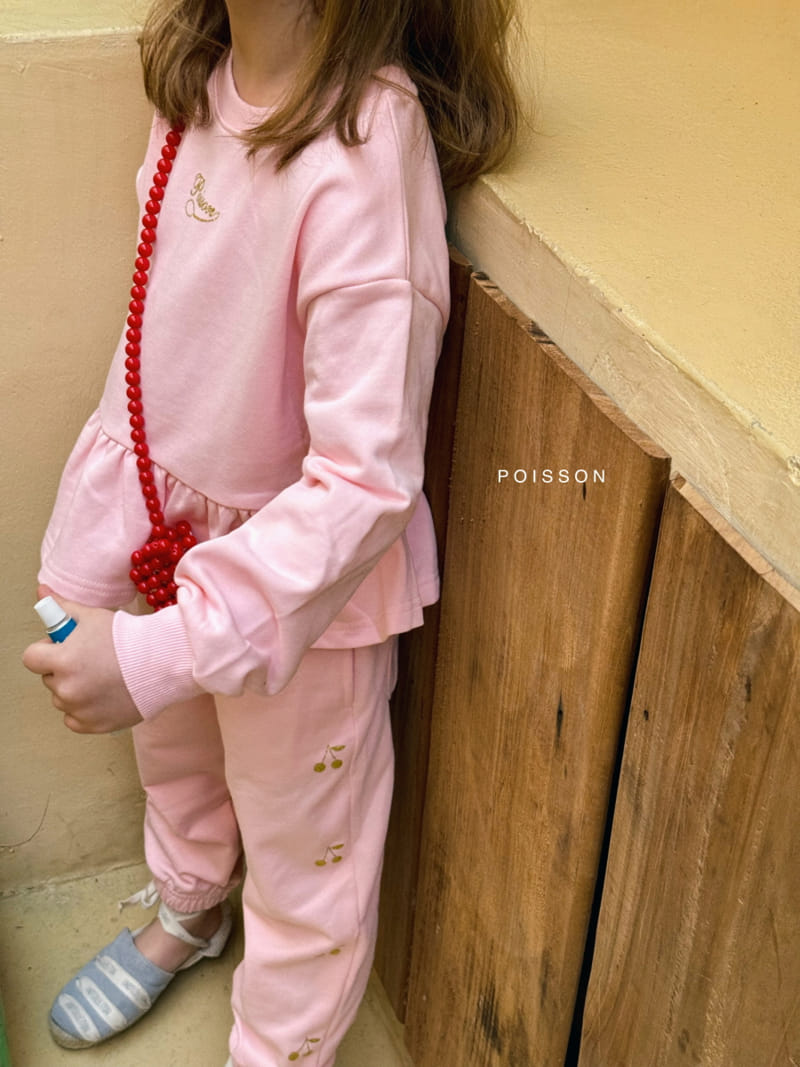 Poisson - Korean Children Fashion - #fashionkids - Glod Cherry Top Bottom Set - 5