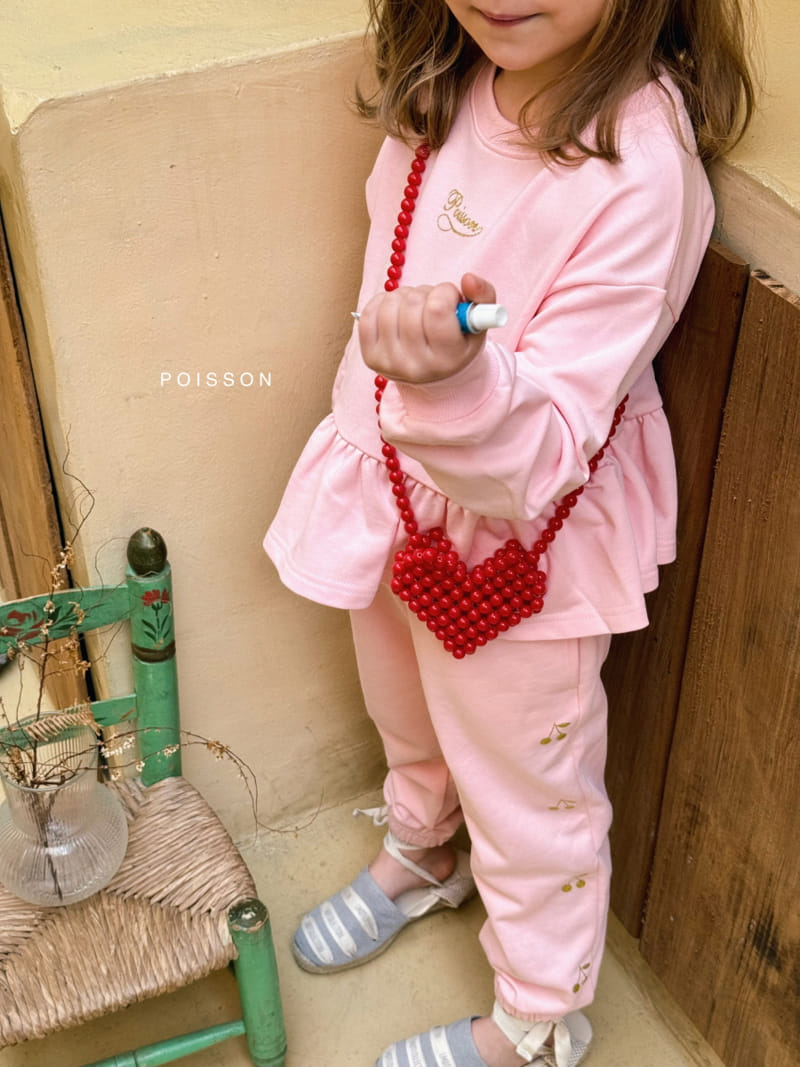 Poisson - Korean Children Fashion - #kidsshorts - Glod Cherry Top Bottom Set - 6
