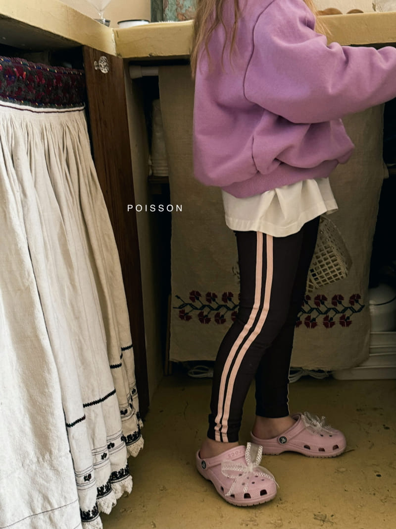 Poisson - Korean Children Fashion - #kidzfashiontrend - Line Leggings - 6