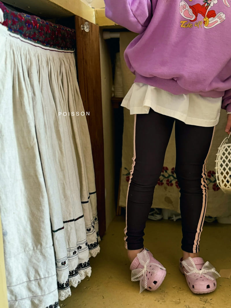 Poisson - Korean Children Fashion - #littlefashionista - Line Leggings - 8