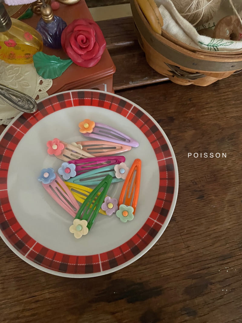 Poisson - Korean Children Fashion - #minifashionista - Flower Ddak Pin Set - 5