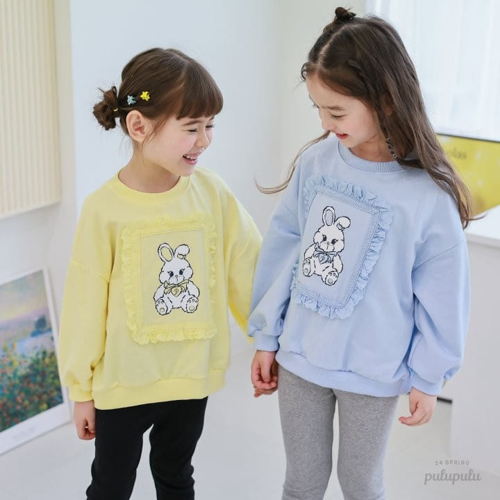Pulupulu - Korean Children Fashion - #kidsshorts - Bunny Lace Sweatshirt - 2
