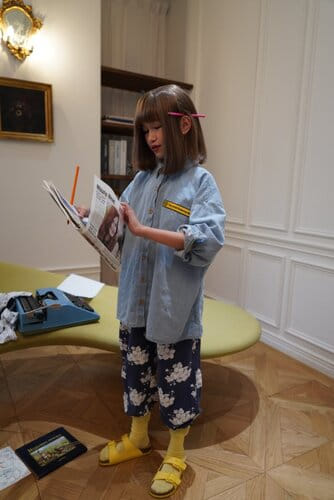 Ramijini - Korean Children Fashion - #prettylittlegirls - Freckle Denim Shirt - 7