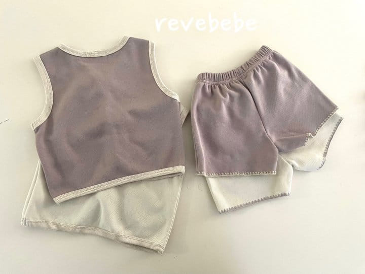 Reve Kid - Korean Baby Fashion - #babyfever - Pocket Vest Top Bottom Set - 2