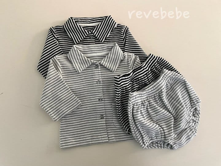 Reve Kid - Korean Baby Fashion - #babylifestyle - ST Collar Top Bottom Set - 2