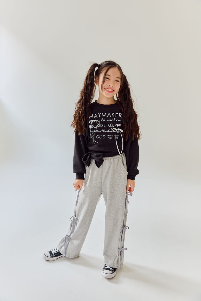 Rilla - Korean Children Fashion - #childrensboutique - Ribbon Wide Pants - 5