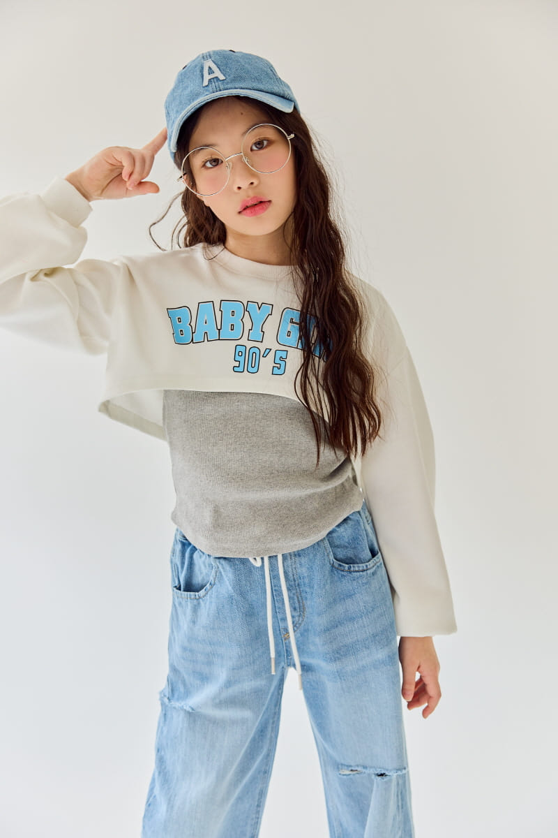 Rilla - Korean Children Fashion - #todddlerfashion - Bule Unbalance Tee - 10