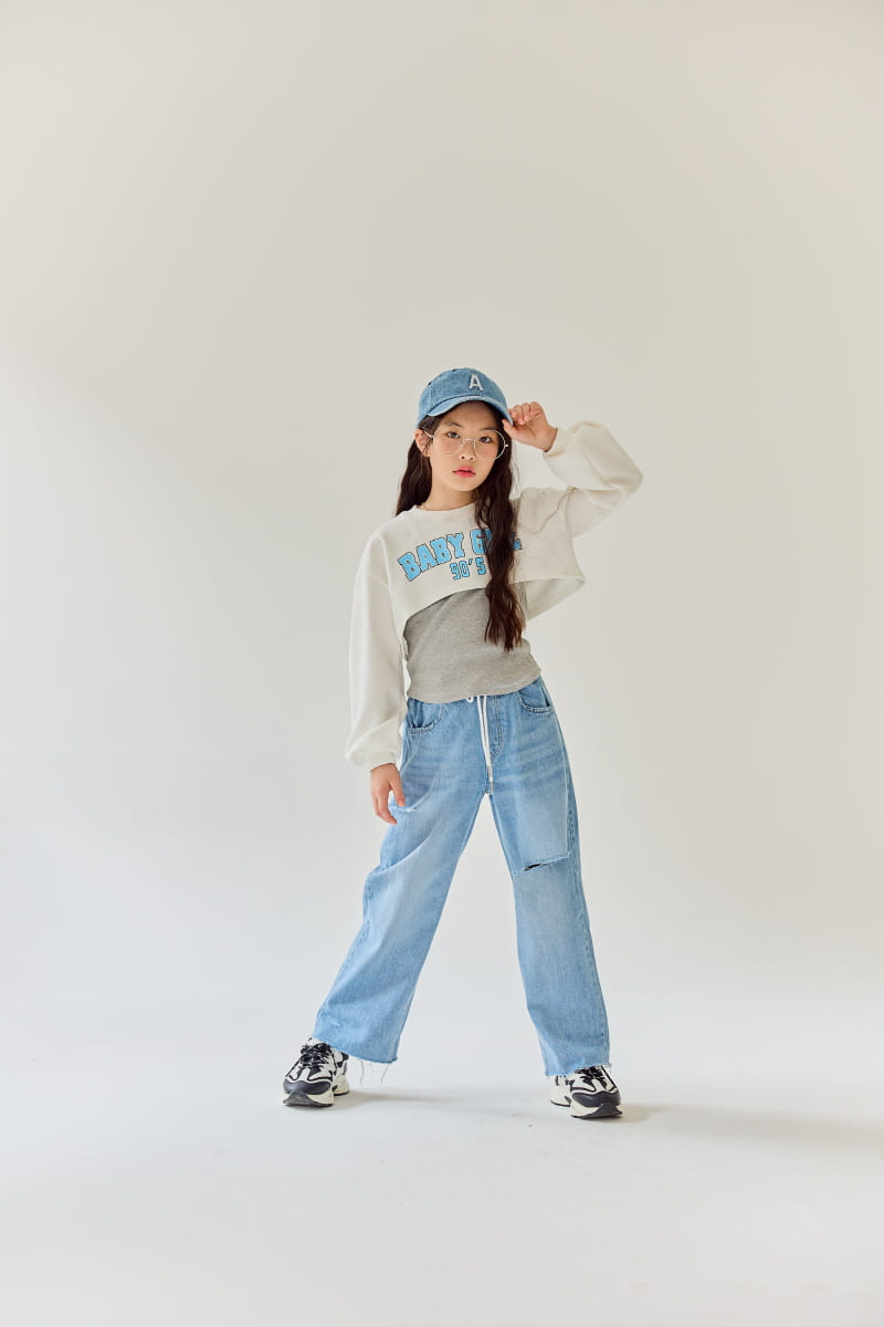 Rilla - Korean Children Fashion - #toddlerclothing - Bule Unbalance Tee - 11