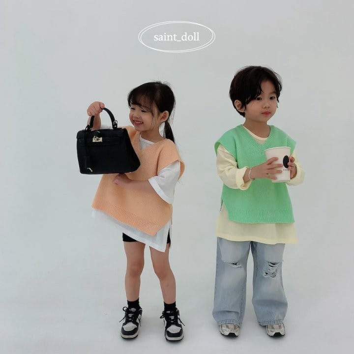 Saint Doll - Korean Children Fashion - #childofig - Side Slit Vest With Mom - 6