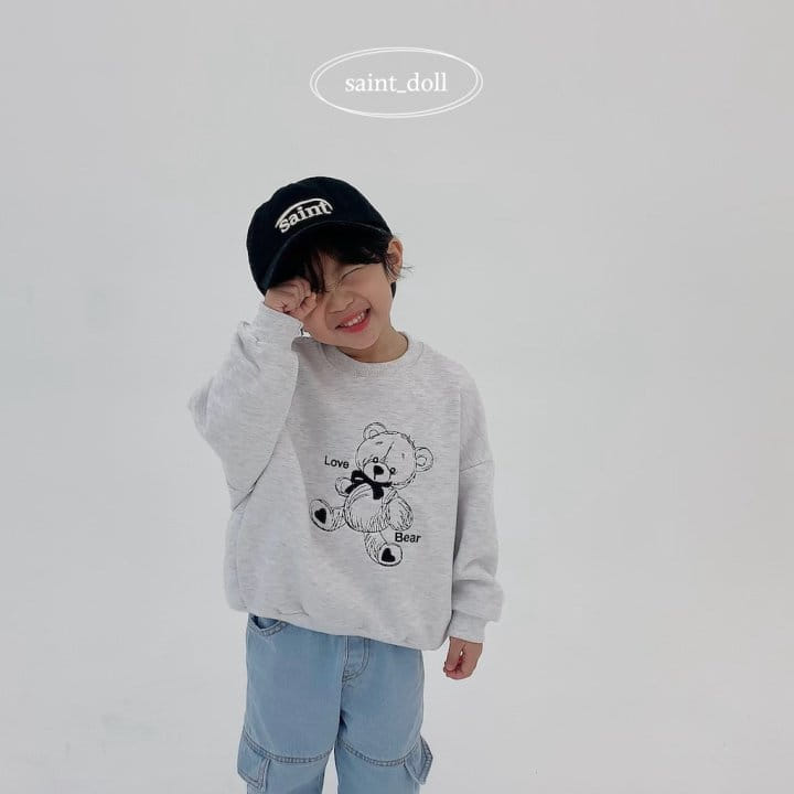 Saint Doll - Korean Children Fashion - #childofig - Bear Embroidery Sweatshirt