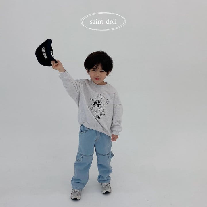 Saint Doll - Korean Children Fashion - #childrensboutique - Bear Embroidery Sweatshirt - 2