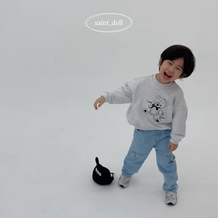 Saint Doll - Korean Children Fashion - #designkidswear - Bear Embroidery Sweatshirt - 3
