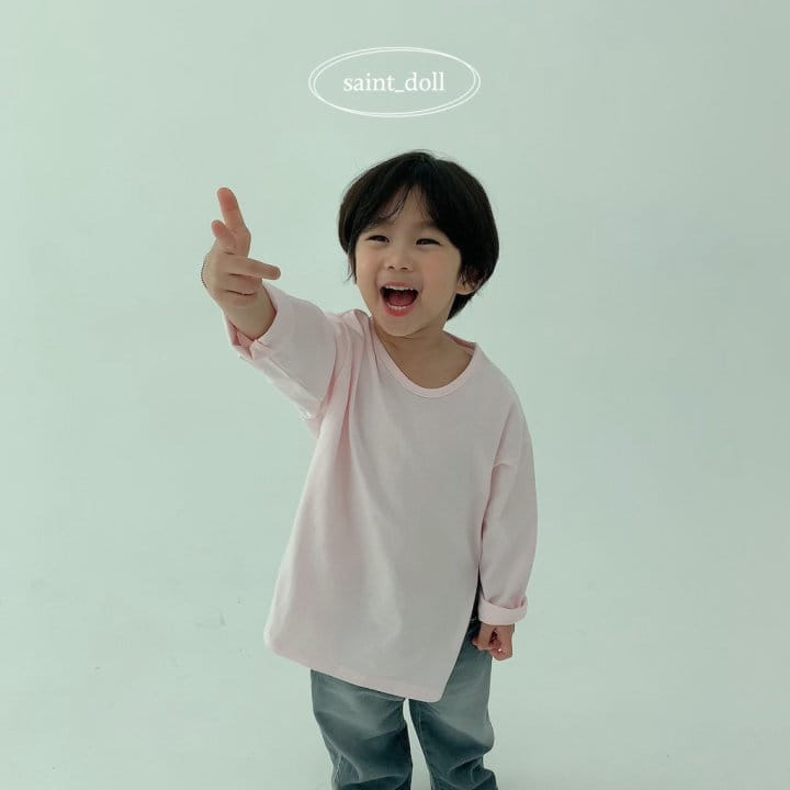 Saint Doll - Korean Children Fashion - #childrensboutique - Side Slit U Neck Tee - 4