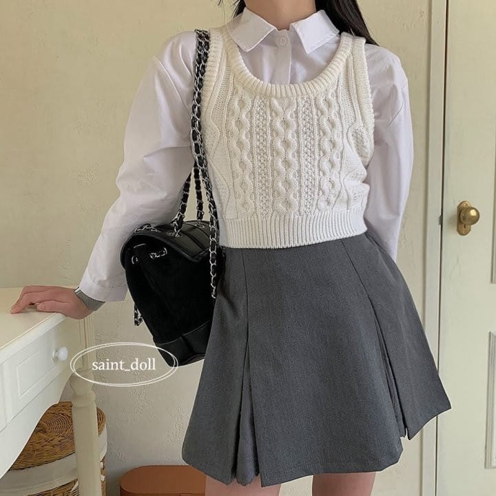 Saint Doll - Korean Children Fashion - #discoveringself - Lace Opposite Wrinkle Skirt - 9