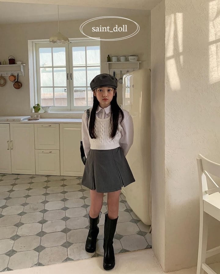 Saint Doll - Korean Children Fashion - #kidsshorts - Lace Opposite Wrinkle Skirt - 11