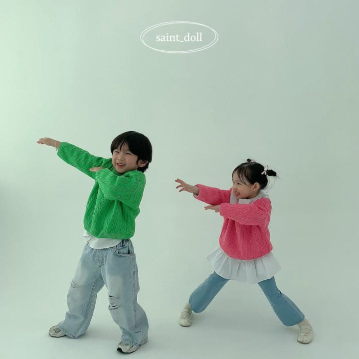Saint Doll - Korean Children Fashion - #kidsshorts - Round Knit - 10