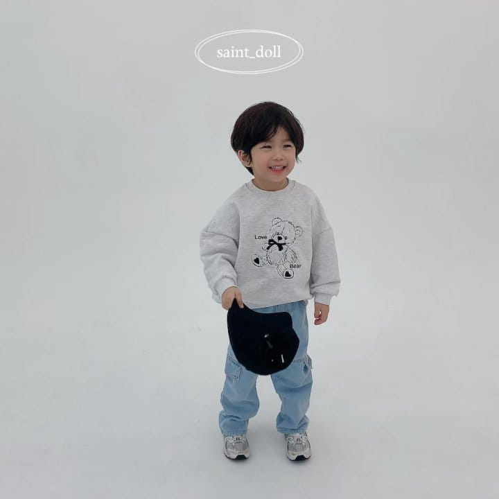Saint Doll - Korean Children Fashion - #kidsshorts - Bear Embroidery Sweatshirt - 6