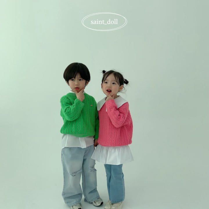 Saint Doll - Korean Children Fashion - #kidsstore - Round Knit - 11