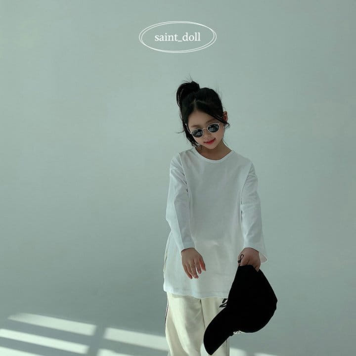 Saint Doll - Korean Children Fashion - #kidzfashiontrend - Side Slit U Neck Tee - 9