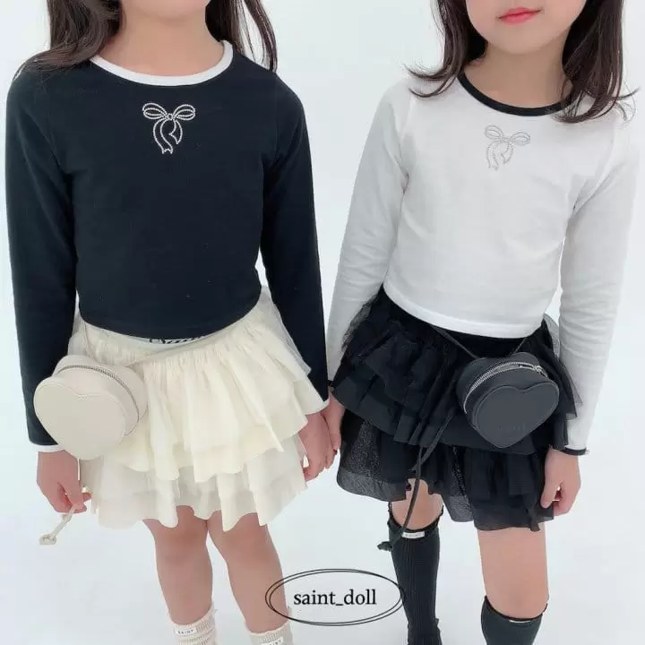 Saint Doll - Korean Children Fashion - #minifashionista - Ribbon Cubic Tee - 2