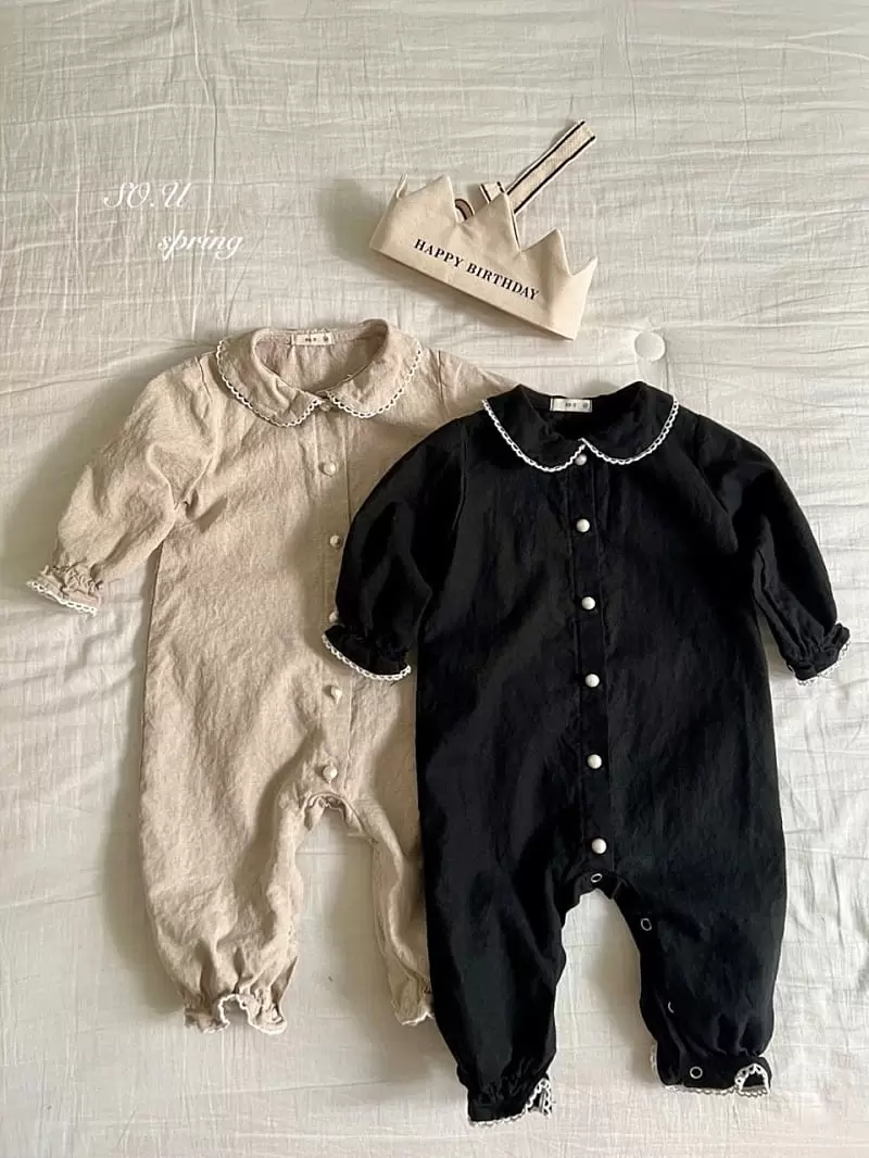 So U - Korean Baby Fashion - #babyootd - linen Collar Jumpsuit - 6