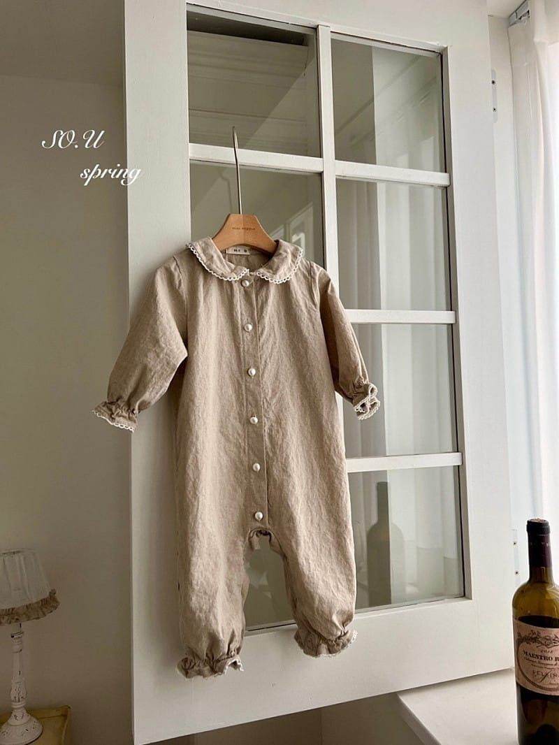 So U - Korean Baby Fashion - #babyoutfit - linen Collar Jumpsuit - 8