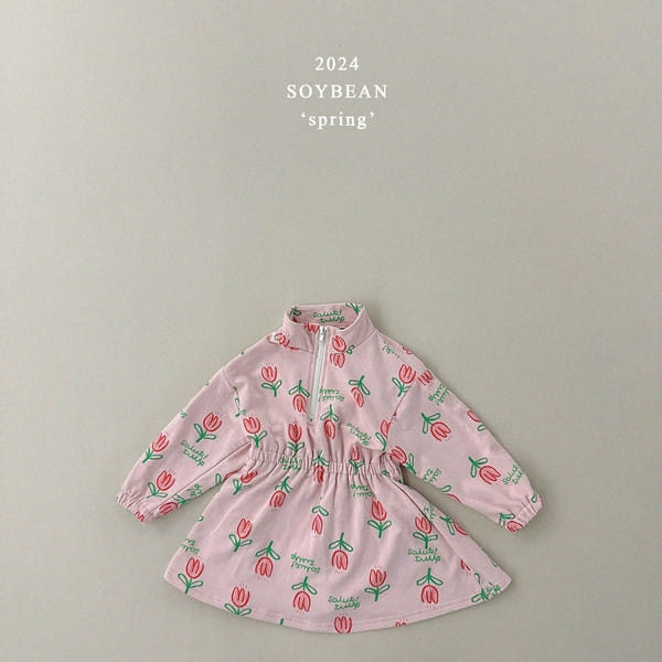 Soybean - Korean Children Fashion - #Kfashion4kids - Tullip Half Zip Up One-Piece - 8
