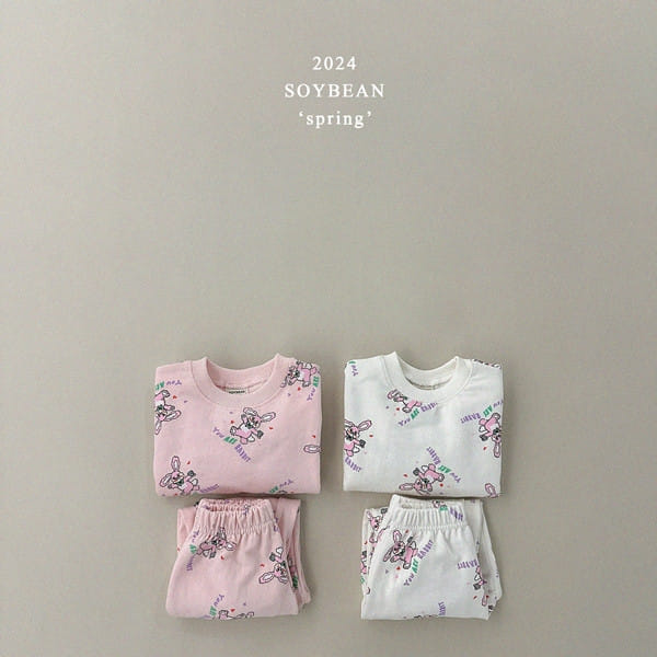 Soybean - Korean Children Fashion - #childofig - Bunny Friends Top Bottom Set - 6