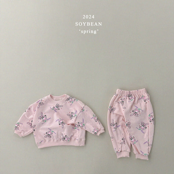 Soybean - Korean Children Fashion - #designkidswear - Bunny Friends Top Bottom Set - 8