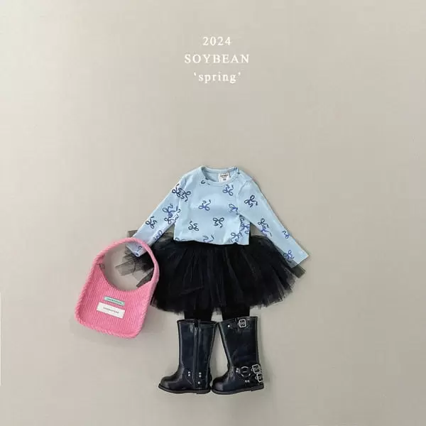 Soybean - Korean Children Fashion - #fashionkids - Span Ribbon Slim Tee - 2