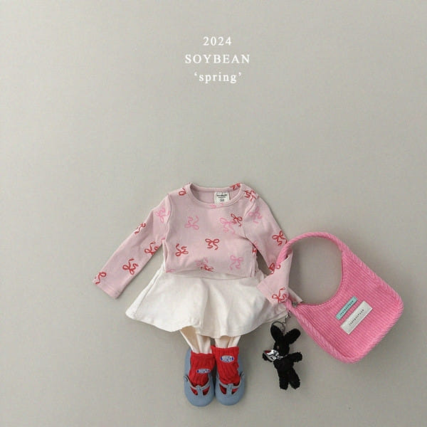 Soybean - Korean Children Fashion - #kidsshorts - Span Ribbon Slim Tee - 4