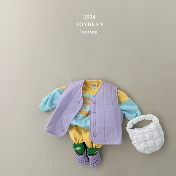 Soybean - Korean Children Fashion - #kidsstore - Sleepy VBeaver Color Top Bottom Set - 4