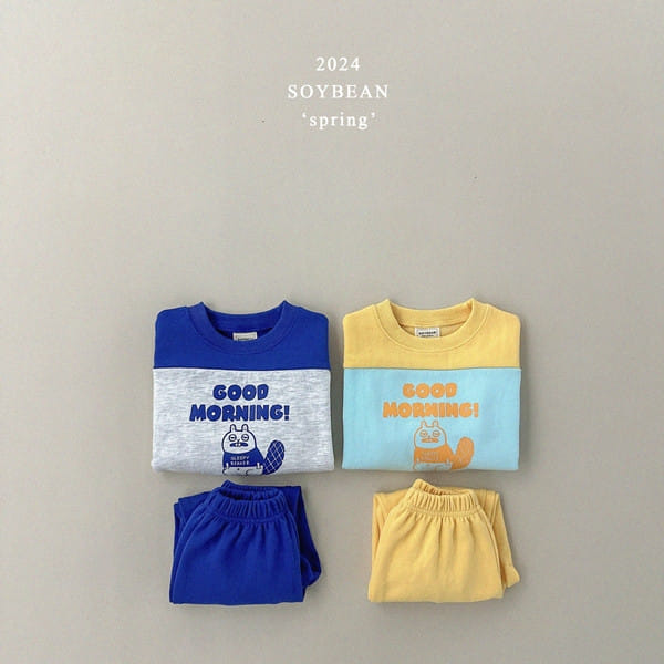 Soybean - Korean Children Fashion - #littlefashionista - Sleepy VBeaver Color Top Bottom Set - 6