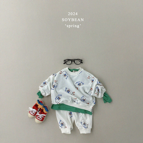 Soybean - Korean Children Fashion - #minifashionista - Duck Quack Quack Top Bottom Set - 3