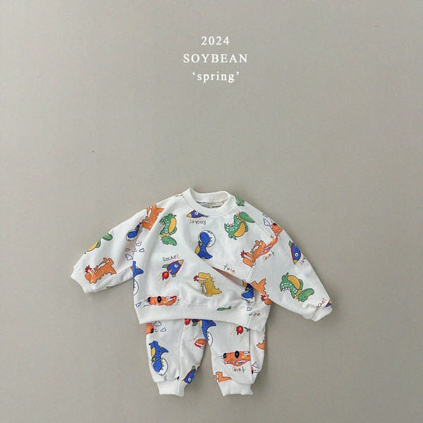 Soybean - Korean Children Fashion - #prettylittlegirls - Dinosaur Roar Top Bottom Set - 7