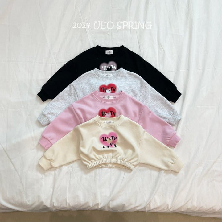U Eo - Korean Children Fashion - #discoveringself - Love Heart Top Bottom Set - 2