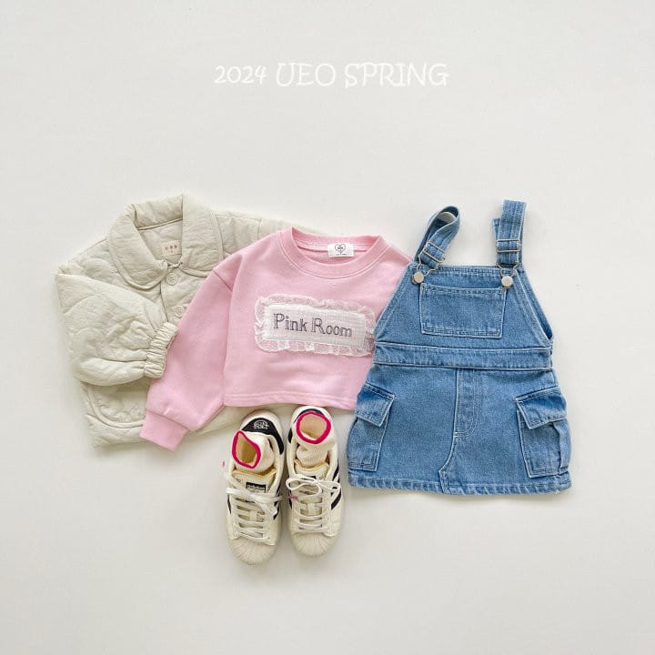 U Eo - Korean Children Fashion - #discoveringself - Pink Room Crop Sweatshirt - 8