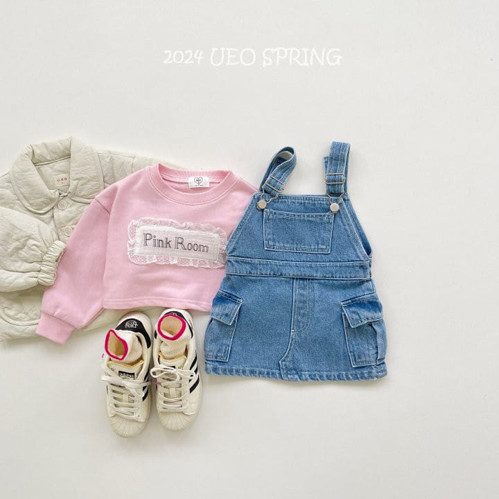 U Eo - Korean Children Fashion - #fashionkids - Pink Room Crop Sweatshirt - 9