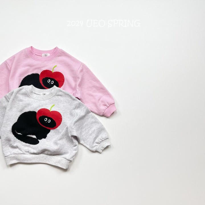 U Eo - Korean Children Fashion - #kidsshorts - Apple Cat Sweatshirt - 5